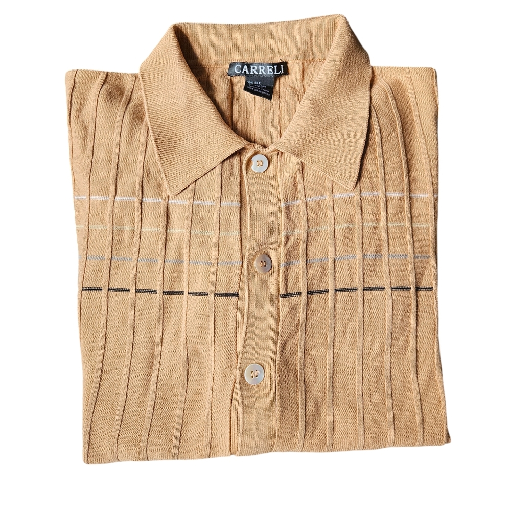 Carreli vintage men's Sweater front button dow. Large size